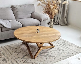 Adjustable Solid Oak Transformer Table: 2-in-1 Coffee & Dining