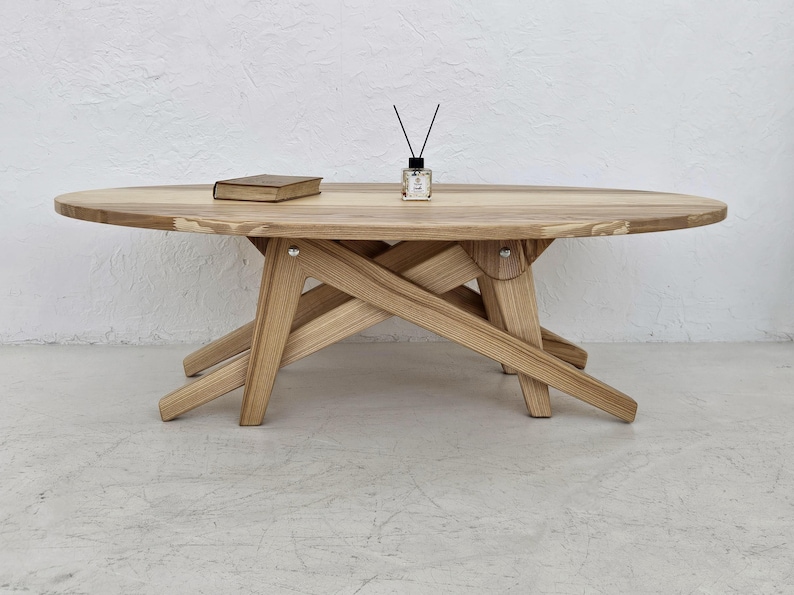 Oval Wooden Dining Transformer Table – 2-in-1 Coffee & Dining Table ...