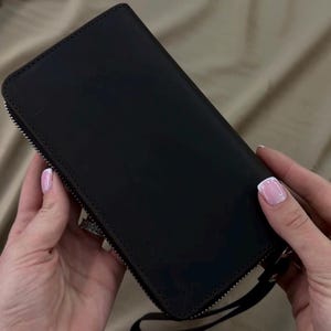 Cartera de piel marrón personalizada, regalo para mamá, cartera de negocios para mujer con tarjetero y monedero, regalo para tu mejor amiga.