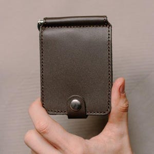 Regalo del Día del Padre para él, Billetera de Cuero Personalizada, Tarjetero Grabado, Regalo de Cumpleaños para Novio
