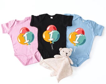 First Birthday Family Matching T-Shirts – Balloons Outfit Set