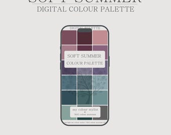 Soft Summer Color Palette: 48 Swatch Fan (digital Download) - Etsy