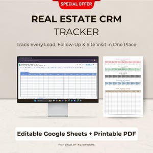 Real Estate CRM Tracker: Lead Management Google Sheets + PDF