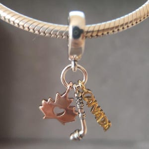 Kanada Ahorn Blätter Pfeifen Drei Baumeln Charme passt Pandora Armbänder, Halsketten Anhänger, Mode Handmade Schmuck Geschenk für sie Silber Schmuck