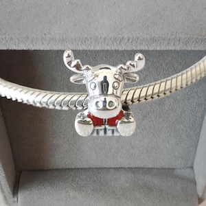 Kanada Moose Red Maple Leaf Charm passt für Pandora Armbänder,Handgefertigter Schmuck,Modeschmuck,Geschenk für Sie 925er Silber Charm Exquisiter Schmuck
