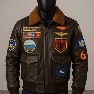 Handmade Flight Bomber Jacket with Patches – Aviator Style Military-Inspired Outerwear for Men & Women