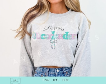 Santa's Favorite Cheerleader Shirt, Holiday Cheer PNG (Digital Download)