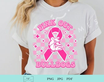 Bulldogs Pink Out, ontwerp borstkanker (PNG, pdf, JPG)
