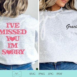 Kocham Cię Przepraszam Tęskniłam Przepraszam, Gracie Abrams Sekret Nas, SVG, PNG, pobieranie cyfrowe