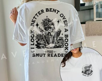 Smut Reader Skeleton T-Shirt, Bücherwurm Romantik Geschenk