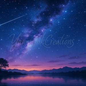 Fantasy Wallpapers – Magical Desktop – Night Sky – Natur – Verträumte Szenerie – Galaxy – Landschaft – Digital Art – Ästhetischer Download