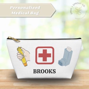 Bolsa de emergencia personalizada para niños y bebés / Estuche para inhalador de alergias y asma / Estuche de viaje personalizado para EpiPen para la escuela
