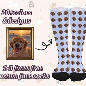 Custom Pet Socks, personalized socks for Dog/cat Lovers, Customize socks with text,Funny Faces on Socks,Picture Socks Gift