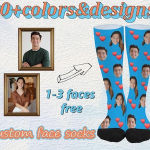Custom Face Socks, Personalized Funny Socks with Face, Customize socks with text,Funny Faces on Socks,Personalized Socks,Picture Socks Gift
