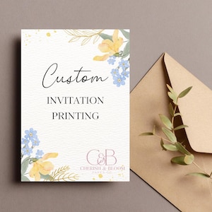 Stampa di inviti personalizzati / Stampa il tuo design su carta premium / Cancelleria per matrimoni ed eventi