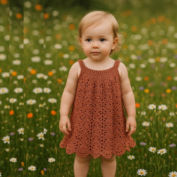 Handmade Crocheted Summer Dress - Cotton Girls Dress, Lightweight Breathable Toddler & Kids Clothing Handmade Crocheted Summer Dress - Cotton Girls Dress, Lightweight Breathable Toddler & Kids Clothing