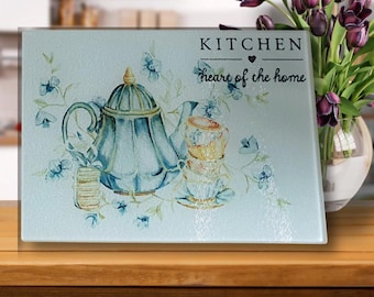 Bird-Themed Glass Chopping Board – Decorative Kitchenware, Unique Cutting Board & Gift