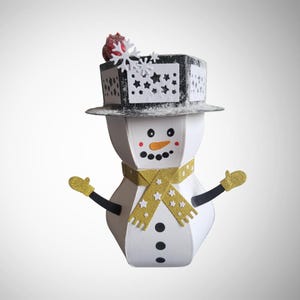 Handmade Snowman Gift Box: Winter Decor, Hidden Compartments