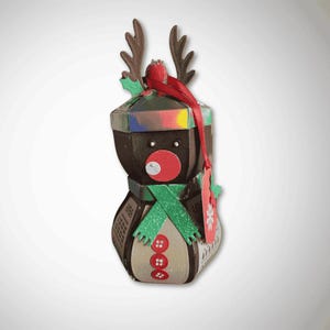 Reindeer Christmas Gift Box – Novelty Favour Boxes, Handmade Festive Holiday Party Favour or Gift