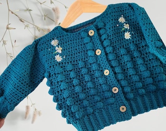 Crocheted Handmade Children&#39;s Cardigans, Floral Children Cardigans