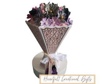 Blush Pink Handmade Paper Flower Bouquet – Gift & Favour Boxes, Perfect for Weddings, Parties or Birthday Décor