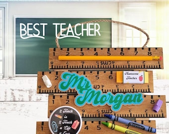 Personalisiertes Lehrer Türschild - Benutzerdefiniertes Klassenzimmer Schild, Geschenk zum Jahresende