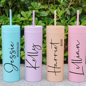 Personalized Tumbler with Lid and Straw, Custom Cup With Name, Bridesmaid Gift, Wedding Proposal, Bridesmaid Proposal, Bridal Shower Gift