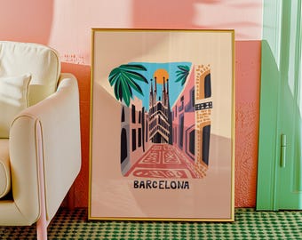 Barcelona - Spanish City Travel Print - Catalonian Wall Art Poster