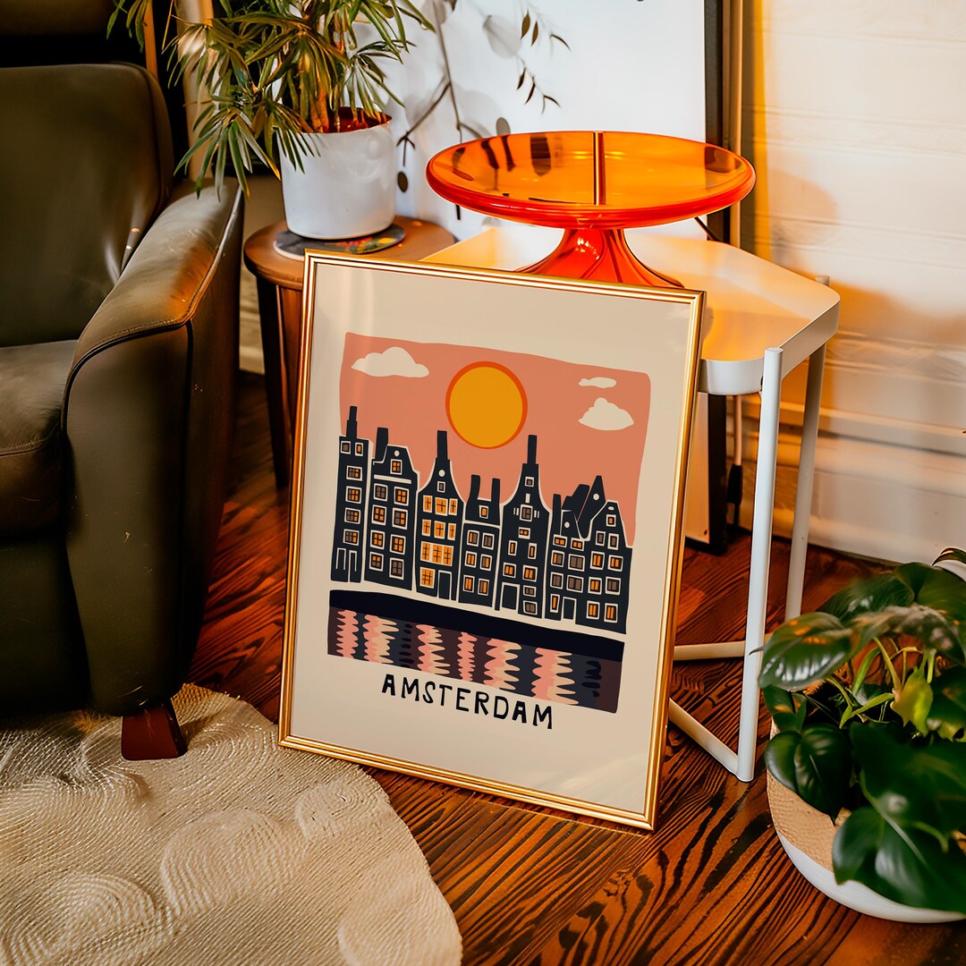 Amsterdam - Dutch City Travel Print - Netherlands Wall Art Poster - Etsy