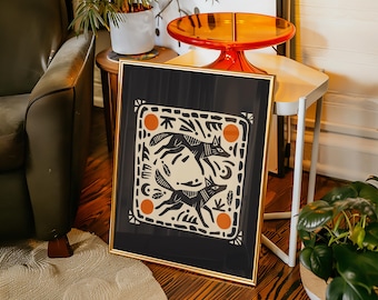 Running Aztec Coyotes - Abstract Colorful Wall Art Decor