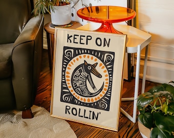 Abstract Anteater Art Print – Colorful Retro Decor