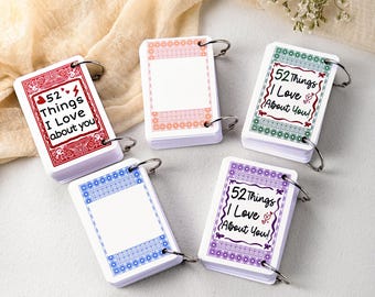 Personalized 52 Blank Playing Cards to Write On 52 Things I Love About You Deck of Poker Cards, Anniversary/Valentine's Day Gift for Couples