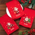 Custom Christmas Napkins Personalized Santa Design with Name Red Dinner Party Napkin Hostess Gift Holiday Kitchen Accessory product logo