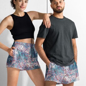 Patriotic Summer,  Unisex Athletic Shorts, Beach Volleyball, Sun Protection, Volleyball Player, USA, July 4th, Independence Day