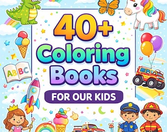 Más de 40 libros para colorear para niños, páginas para colorear para niños, recursos educativos para el aprendizaje infantil, libros para colorear para preescolar y educación en casa.
