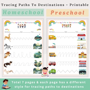 Tracing Worksheets - preschool worksheets - tracing activities - preschool printable activities - homeschool worksheets - line tracing