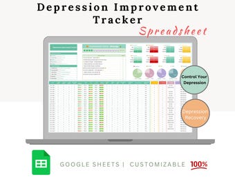 Depression Improvement Tracker - Depression Recovery - Depression Workbook - Depression Tracker - Anxiety Depression Relief - Depression Log