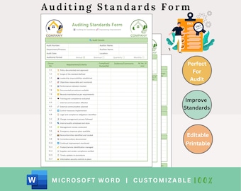 Standards Audit Form - Auditing Standards - Internal Auditing Standards - Quality Standards - Safety Standards - Quality Management - QMS