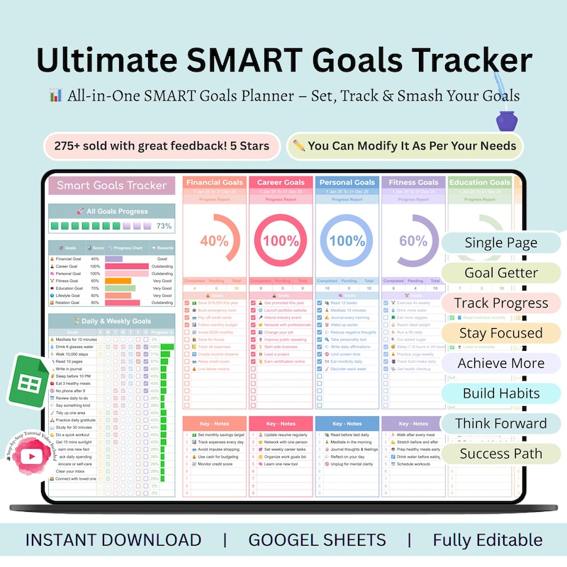 Smart Goals 2026 Template - Etsy