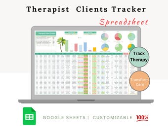 Therapist Client Tracker - Therapist Tracker - Therapist Client Tracker Excel - Therapist Client Tracking - Occupational Therapy - Counselor