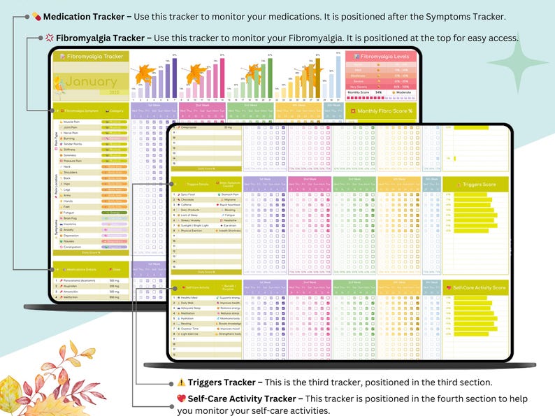 Fibromyalgia Planner - symptom tracker - Fibromyalgia tracker - Fibromyalgia - chronic illness - chronic pain - chronic pain tracker - fibro - chronic illness log - medicine tracker - Trigger tracker - headache tracker - medicine organizer - medication tracker - daily mood tracker - mood tracker - pain tracker - fibromyalgia pain - fibromyalgia warrior - fibromyalgia awareness - fibromyalgia gift - fibromyalgia diary - chronic illness log - Trigger tracker - medicine tracker - symptoms tracker