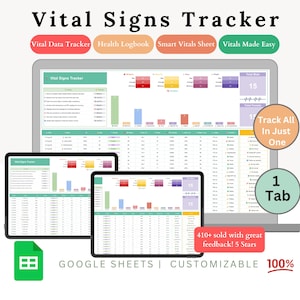 Vital Signs Tracker - vital signs log - vital signs template - Daily Vitals Log - Nurse Log Template - Wellness Tracker Template -vitals log