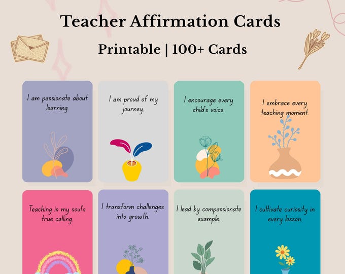 Teacher Affirmation - teacher affirmation gifts - teacher affirmation cards - teacher cards - teacher affirmations - cards for teachers