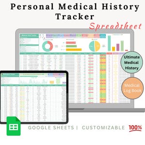 以下が含まれることがあります： 個人の医療履歴を追跡するためのGoogleスプレッドシートのテンプレートです。スプレッドシートには、診察、薬、アレルギー、予防接種に関するセクションが含まれています。テンプレートはカスタマイズ可能で、100％保証されています。