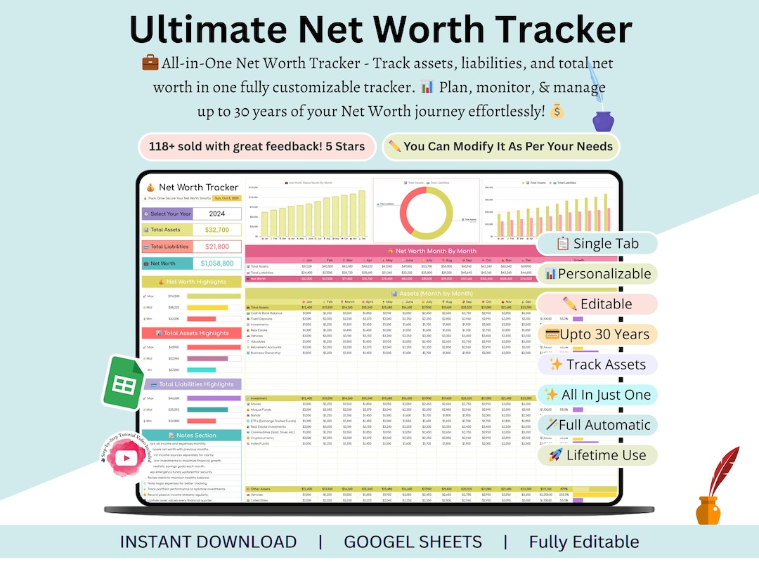 Net Worth Calculator - Net Worth Tracker - Personal Finance Planner ...