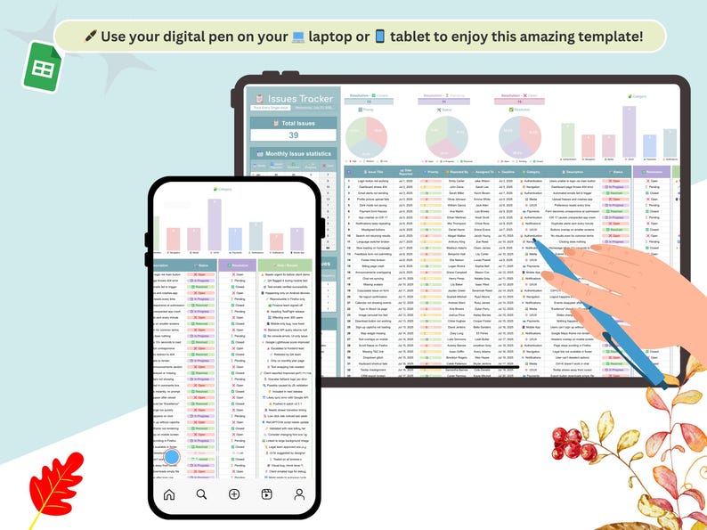 Issues Tracker - Problem Tracking - Issues and Concerns - Project risk and issue log, issue resolution and handling - project issue tracker - issue tracking - issue spreadsheet - issue log - issue tracker excel - resolution tracker - project management - bug tracker - problem solving - Agile Issue Log - Software Testing Log - Bug Report Tracker - project templates - Bug Tracker Template - project tracker - issues log - task tracker - action tracker - priority tracker - project tracking