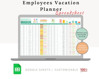 Employees Vacation Planner - Employee Vacation Tracker - Vacation Calendar - Annual Leave Tracker - Staff Vacation Planner - Human Resources