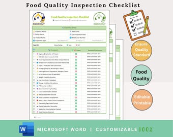 food quality checklist - food quality control - food quality inspection - iso 22000 2018 - food quality and safety -food quality management