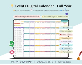 2026 EVENTS CALENDAR Template | Event Organizer, Event Planner ...