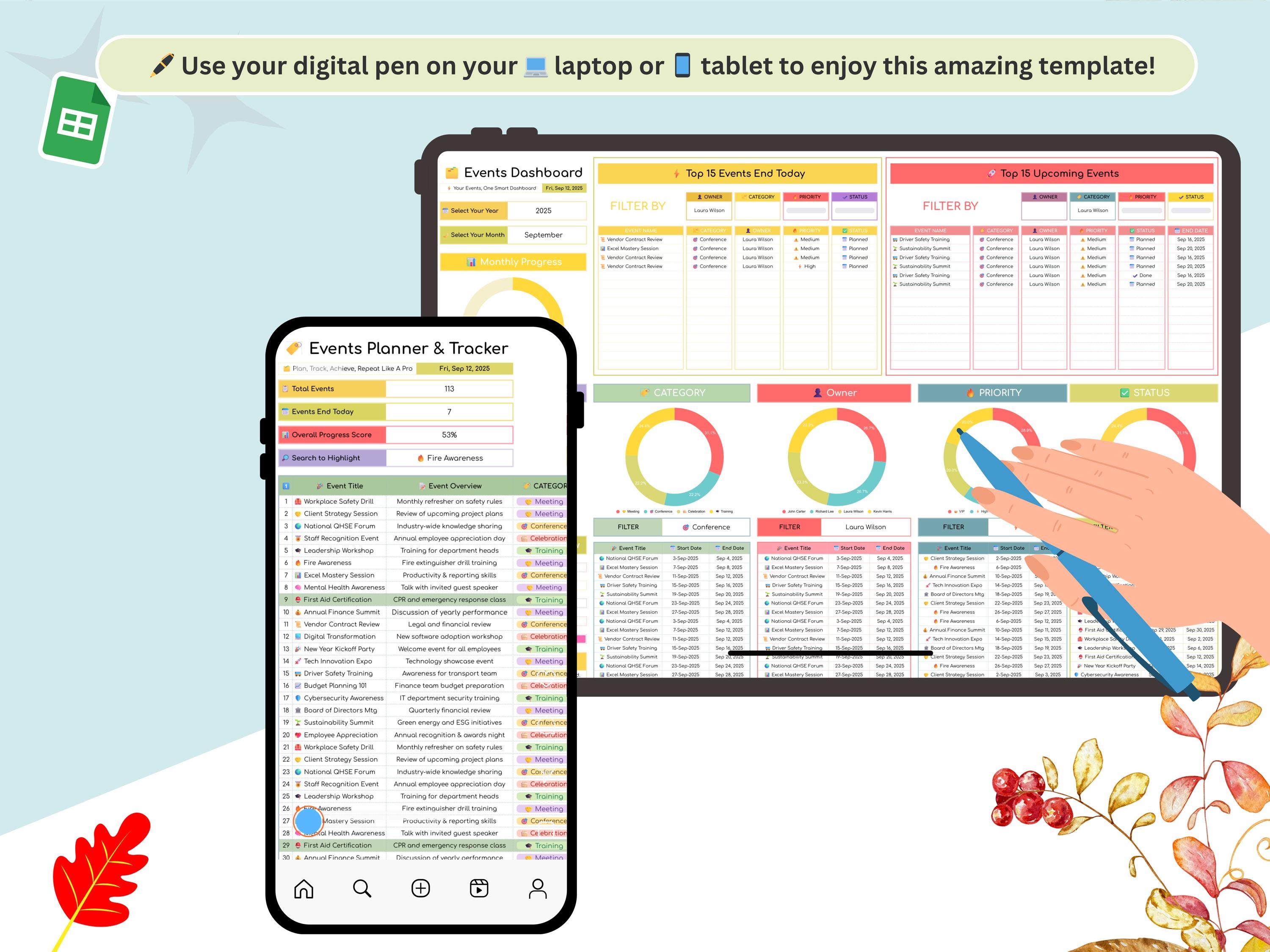 Events Management - Event Planning Templates - Event Planning Calendar ...